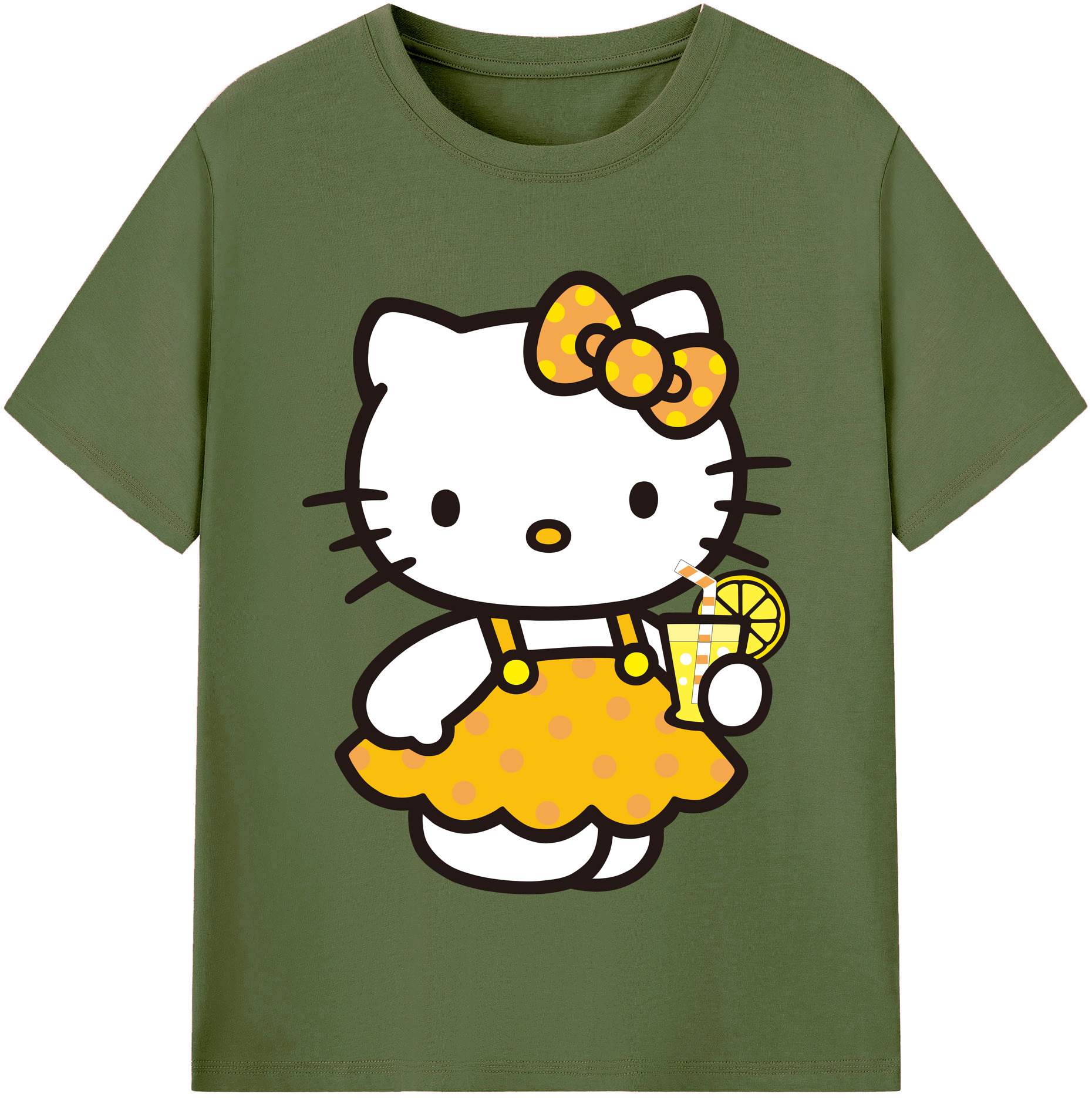 （画像用） Hello Kitty ハローキティ 綿100％半袖Tシャツ（フロントプリント）